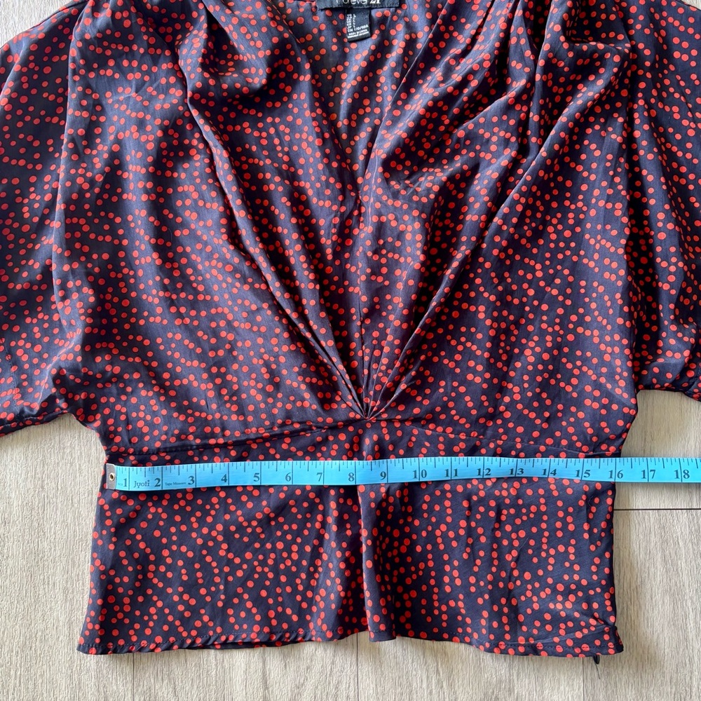 Forever 21 Red and Blue Dotted Blouse Large - Picture 6 of 6